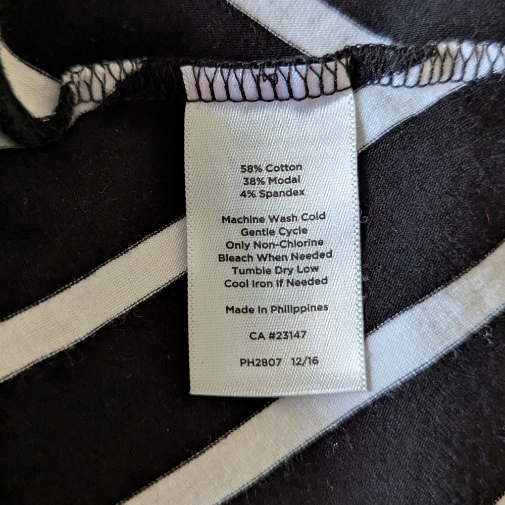 Talbots Womens Small Black White Stripe Chevron Open Back Stretch Maxi Dress 171 - Picture 9 of 13